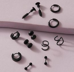 Stud Earrings Goth Unusual Man For Teens Fashion Stainless Steel Cool Stuff Punk Gothic Style Men039s Hoop Black Grange5237016