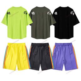 Mens designers tracksuits t shirt short pants letter printing strip webbing casual five-point clothes Summer Beach swim womens shorts swimwear size s m l xl