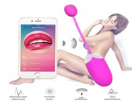 Bluetooth USB Rechargeable Wireless App Remote Control Jump Egg Vibrators Silicone Vibrating Egg Vibrator Sex Toys for Woman Y19126496690
