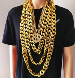 Chains Hip Hop Gold Colour Big Acrylic Chunky Chain Necklace For Men Punk Oversized Large Plastic Link Men39s JewelryChains8347791