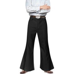 Y2K Style Wide Leg Black Vintage Jeans Flare Pants Mens Harajuku Solid Streetwear Baggy Casual Denim Trousers Oversized 240601