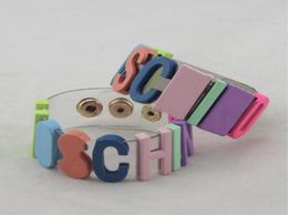 Very cute Candy Colour Letters Charm Bracelets Fashion Designer Jewellery Womens bracelet Wedding Accessories Hip Hop girl lucky bang3097188