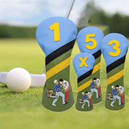 Fashion design Golf Wood Cover Driver Fairway Hybrid #1 #35 UT Waterproof PU Leather Protector Set Durable head Club Covers 240522