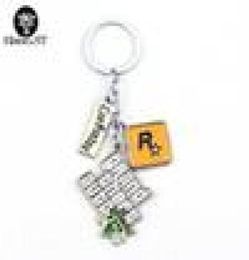 GTA 5 Game keychain ! Grand Theft Auto 5 Chain For Fans Xbox PC Rockstar Key Ring Holder 4.5cm Jewellery Llaveros8646184