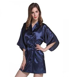 Women Satin Silk Robe Bathrobe Kimono Lady Nightwear Robe Casual Clothing Women Sleepwear4567296
