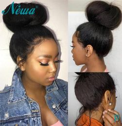 Newa Hair 360 Lace Frontal Wig Kinky Straight Brazilian Lace Frontal Human Hair Wigs Pre Plucked With Baby 180 Remy Wigs8012189