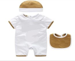 3pcs Sets for Retail Baby Rompers Summer Baby Girl Clothes Cartoon Newborn Baby ClothesShortsleeved Doll Collar Infant Jumpsuits 9130156