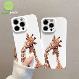 Cute Giraffe Animal Hard Phone Case For iPhone Pro Max Fall resistant dirt Shockproof Fashion protection Cover