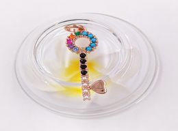San Valentien Key Pendant In Rose Gold Vermeil With Gemstones Andy Jewel 9153045402460893