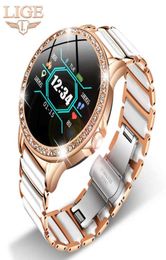 Lige Luxury Smart Watch Women Ip67 Waterproof Sport Fitness Tracker for Android Ios Reloj Inteligente Ceramic Strap Smartwatch H096198386