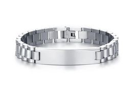Fashion Mens Bracelets Stainless Steel Made Scratch Resistant ID Bracelet for Men Armband Pulsera Jewelr2732151