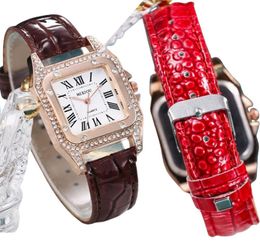 MIXIOU2021 Crystal Diamond Square Smart Womens Watch Colorful Leather Strap Quartz Ladies Watches Direct s4999422