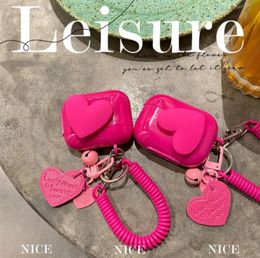 3D Lucky Rotating Pink Love Headphones Case For Air pods Pro Cute Soft Silicone Earphone Headphone Cover For Airpods Cases with Sp3076223