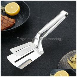 Cooking Utensils Stainless Steel Kitchen Bbq Bread Utensil Barbecue Tong Fried Fish Steak Clip Shovel Clamps Meat Vegetable Clamp Jy10 Dhtao