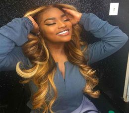 Honey Blonde Full Lace Human Hair Wigs Colored 360 Lace Frontal Wig 13x4 Lace Front Human Hair Wigs Laces Wig1508796692