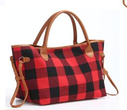 Buffalo Check Handbag Red Black Plaid Bags Large Capacity Leopard travel Tote Sports Duffle bag Crossbody Shoulder handbag BJJ687971097