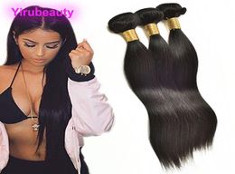 Brazilian Virgin Human Hair Extensions 3 Bundles Straight Bundles 1030inch Yirubeauty Hairs Wefts Natural Colour Straight Double W4320589
