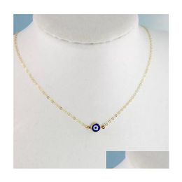 Pendant Necklaces Blue Evil Eye Bohemian Necklace Gold Sier Colors For Women Birthday Friendship Jewelry Party Gift Wholesale Drop Del Dhf79