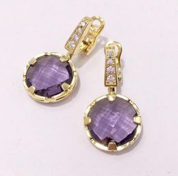Fashion Accessories Beautiful copperplated diamondstudded fourclaw purple gem ear clip earrings5447890