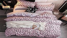 Leopard Pink Twin Comforter Bedding Sets Cotton Duvet Cover Set Bed Linen Linings Pillowcase Home Textile3516411