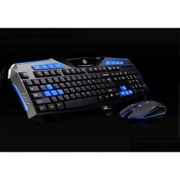 Keyboard Mouse Combos Ergonomic Design Wireless Gaming And 2400Dpi Kit 24Ghz Mechanical Touch 2 Colors Top Quality9320696 Drop Deliver Otcdj