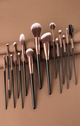 15pcs Makeup Brushes Premium Synthetic Contour Concealers Foundation Powder Eye Shadows Eyebrow Makeup Brushes tools with Champagn3869400