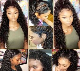 Pre Plucked 360 Lace Frontal Wig Cap With Baby Hair deep Wave Brazilian Virgin remy high ponytail front Wigs For Black Women 150 9843302