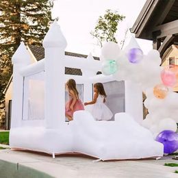 Kids bounce house white Bouncy Inflatable Wedding Bouncer Jumping Adult Bouncer Castle for Party with blower free ship