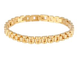 Charm Bracelets Fashion Men Strap Silver Colour Gold Bracelet Stainless Steel Yellow Chian Watch Chain JewlryCharm1718995