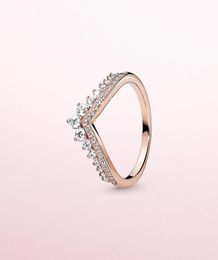 Princess Wish Ring for P 925 sterling silver with CZ diamond plated rose gold high quality charm ladies ring holiday gif3726015