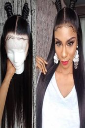 Brazilian Straight Human Hair Wigs with Baby Hair Kinky Curly 44 Lace Closure Wig Body Wave2831387