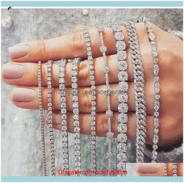 Tennis Bracelets Jewelry20 Style Sparkling Luxury Jewelry 925 Sterling Sier Multi Shape White Topaz Cz Diamond Gemstones Women Wed8419474