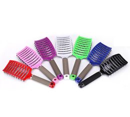 Colourful Bristle Massage Hair brush Nylon Comb Styling Tool Wet Curly Detangle Brushes for Salon Hairdressing3103898