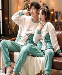 Autumn Winter Pyjama Sets Pyjama Cartoon Cute Home Wear Men Pijama Clothes Flannel Sleepwear Dinosaur Couple 2111169963752