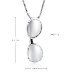 IJD10535 Fashion Sunglass Cremation Keepsake Urn Pendant Funeral Memorial Ashes Pendant for Loved One7737910