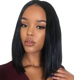 Glueless Bob Lace Front Human Hair Wigs For Black Women Brazilian Virgin Hair Short Full Lace Wigs With Baby Hair Pre Plucked557654178909
