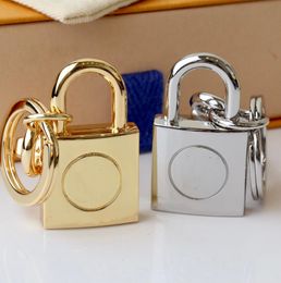 High Qualtiy Lock Desigen KeyRing Holder Brand Gold Silver keychain Designers Men Women Car Bag Key chain with box7399176