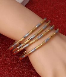 Bangle Dubai Bangles Women Men 4pcs Two Tone Bracelets African European Ethiopia Girls Jewelry Bride Gift11542983