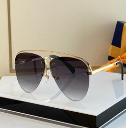 Grease Pilot Sunglasses for Women Rimless Gold Grey Shaded Glasses Sunnies Gafas de sol Summer Shades Occhiali da sole UV Eyewear1660824