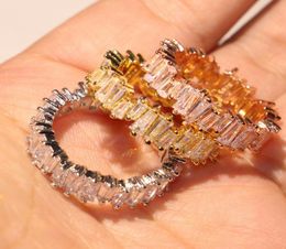 10 Style Top Selling Luxury Jewelry 925 Sterling SilverRose Gold Fill T Princess Cut Topaz CZ Diamond Gemstones Women Wedding Ban6571066