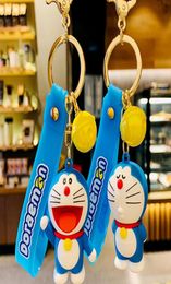 Whole Fashionable Cartoon Keychains Key Buckle Handmade Keychain Men Women Bag Silica Gel Doraemon Pendants Accessories 2 Clas2126114