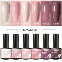 68Pcs Spring Pink Colour Gel Nail Polish Set Semi Permanent Varnishes Nail Art Design Hybrid Soak Off UV LED Gel Manicure Kit 240510