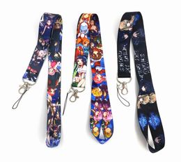 Small Whole 10PCS cartoon Anime Sword Art Online Keychains boy love Lanyard Neck Key Strap for Phone Keys ID Card Badge Mobile6781059