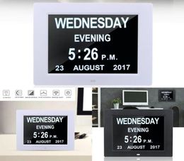 8quot LED Large Time Wall Clock With Digital Wall Clock Time Calendar Day Week Month Year Calendar Nightlight For Home Living Ro9997658