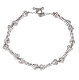 Achsection Bone Halskette voller Diamanten blinkt Diamanten Fivesection Knochen Saturn Halskette Europäische und amerikanische Punk6532151