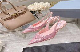 summer new triangle buckle pointed water drill bag head sandals women039s thin with full diamonds air with banquet high heels351427833