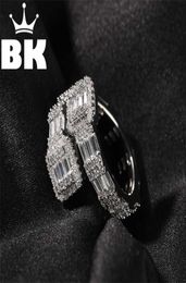Hip Hop Men039s Baguette Adjustable Custom Men Ring Famous Brand Iced Out Micro Pave Cz Punk Rap Jewellery Size 21121772822483837180