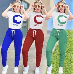 Summer new Women's Tracksuits Luxury brand T-shirts pants 2 Piece Set designer Casual sports Suit