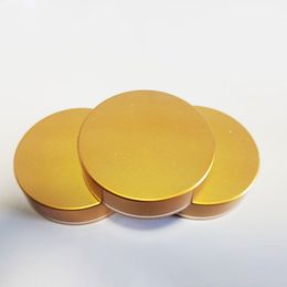 Customised Golden Aluminium Cap Capsule Bottle by Manufacturer, Rotating Cap, Electrochemical Aluminium Cap, Golden Smooth Face Cap