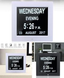 8quot LED Large Time Wall Clock With Digital Wall Clock Time Calendar Day Week Month Year Calendar Nightlight For Home Living Ro9649821